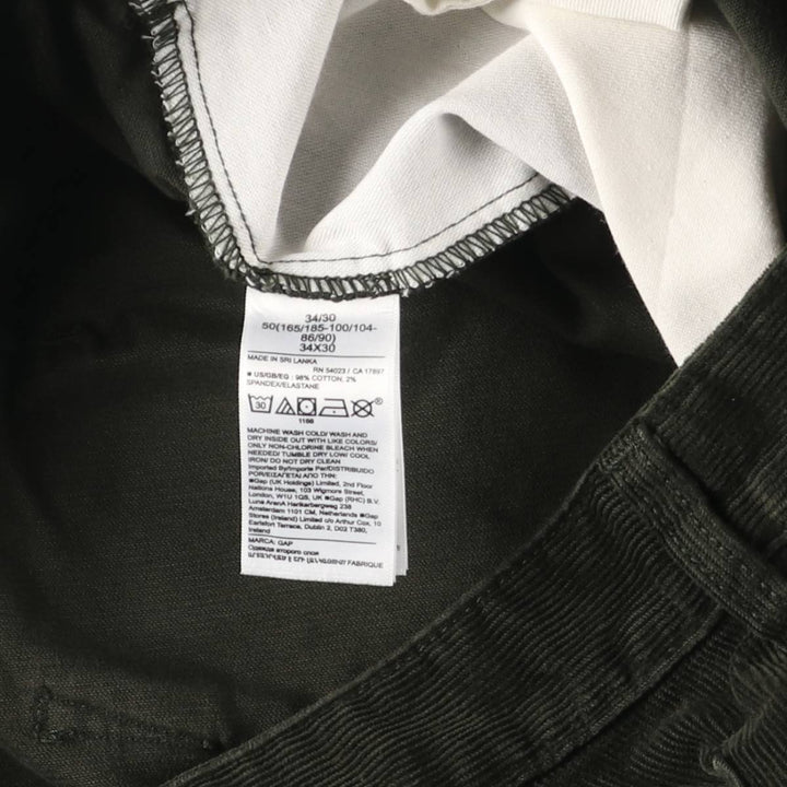 GAP Carpenter Corduroy Pants, Men's, Size W36 cotton black type Vintage Second Hand