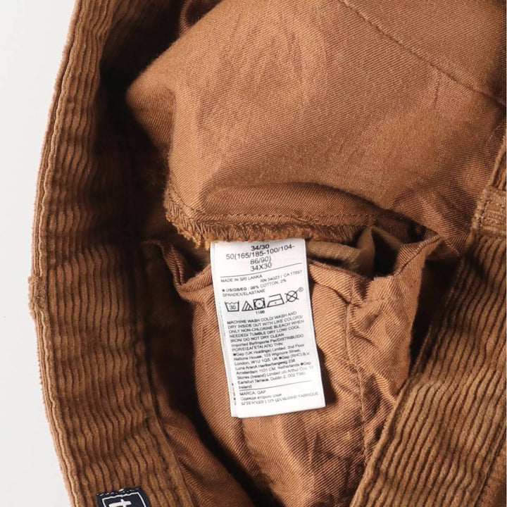 GAP Men's Corduroy Pants (Size W34) cotton brown type Vintage Second Hand