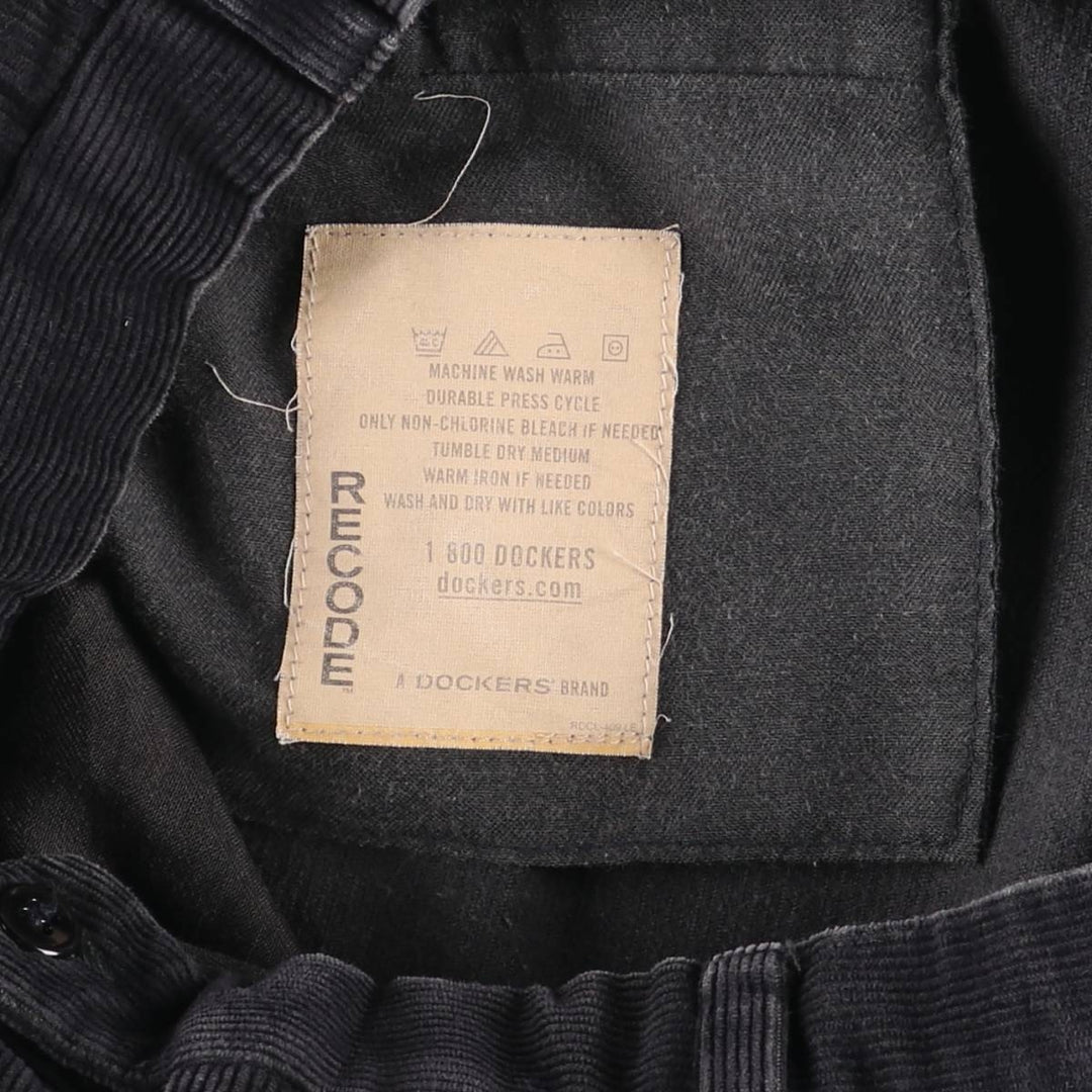 Dockers Recode Two-Pleated Corduroy Pants, Men's, Size W32 cotton black type Vintage Second Hand
