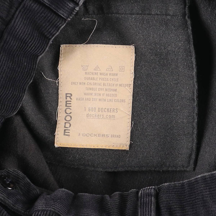 Dockers Recode Two-Pleated Corduroy Pants, Men's, Size W32 cotton black type Vintage Second Hand