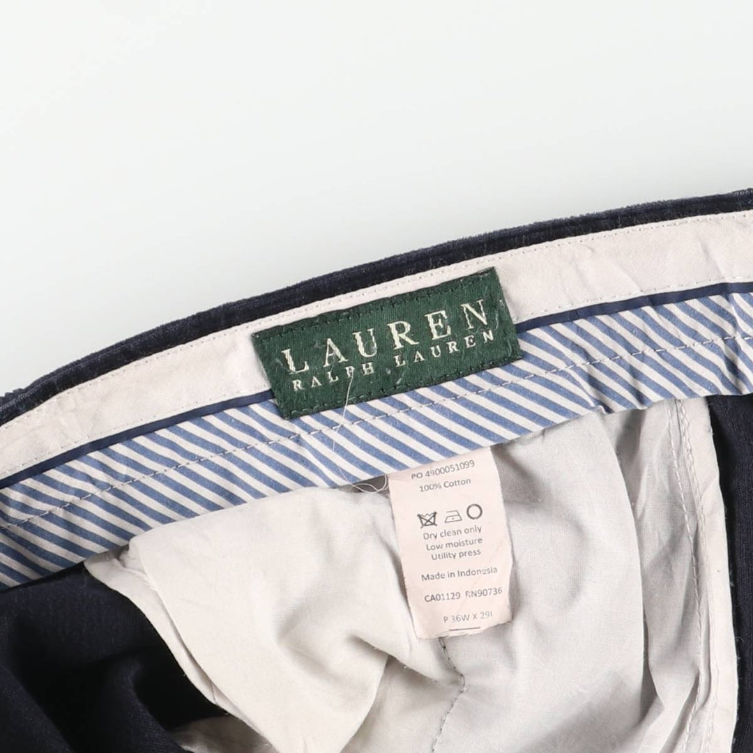 Ralph Lauren Lauren corduroy pants, men's size W37 cotton navy blue type Vintage Second Hand