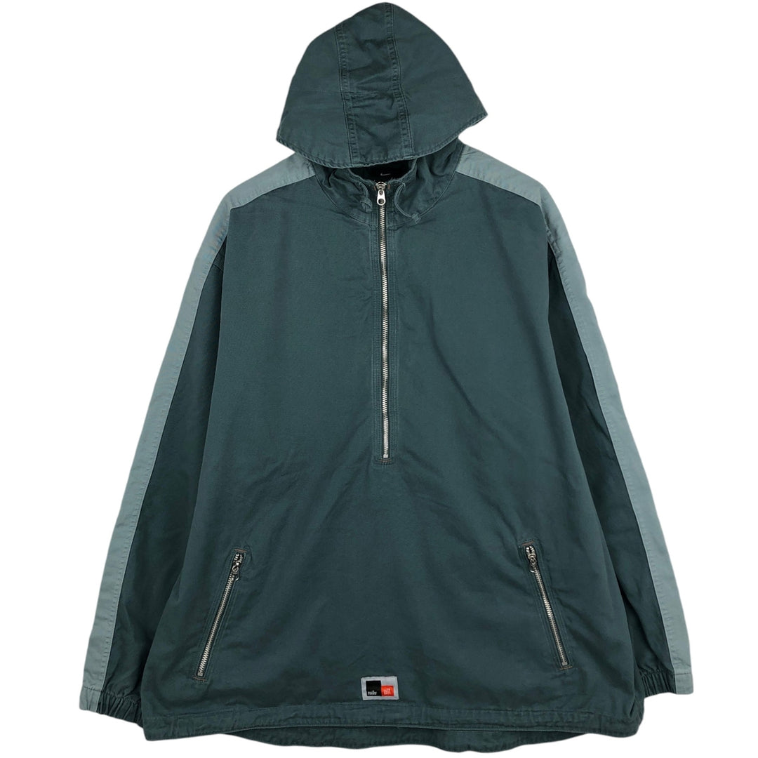 90'S Nike pullover cotton anorak parka, men's size XL cotton blue type Vintage Second Hand