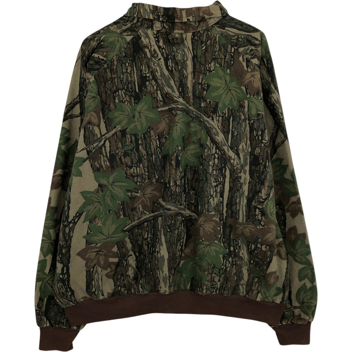 Vintage 90'S OCOEE Camouflage Pattern Realtree Camo Collared Cotton Blouson, Made in USA, Men's Size XL cotton Khaki type Vintage Second Hand