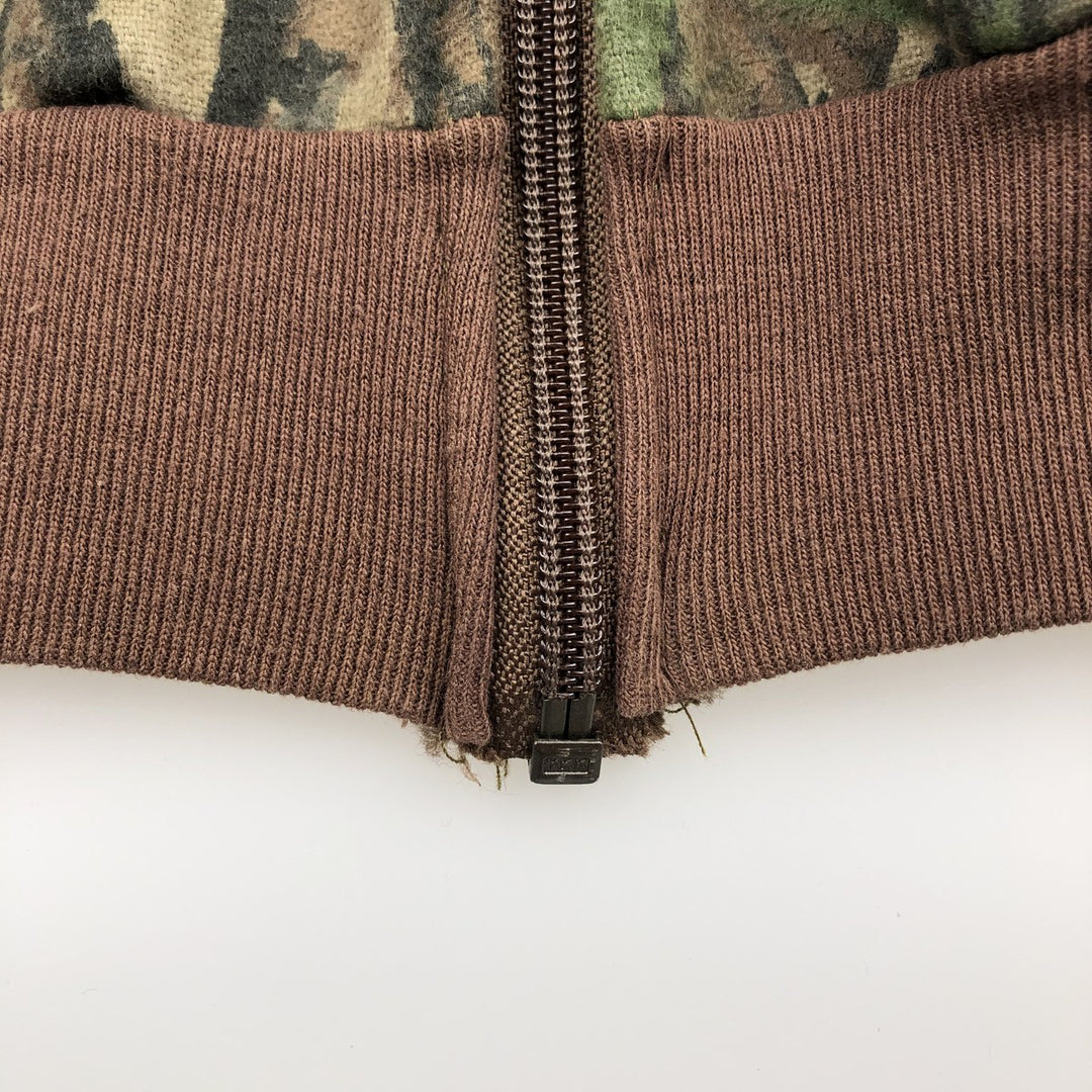 Vintage 90'S OCOEE Camouflage Pattern Realtree Camo Collared Cotton Blouson, Made in USA, Men's Size XL cotton Khaki type Vintage Second Hand