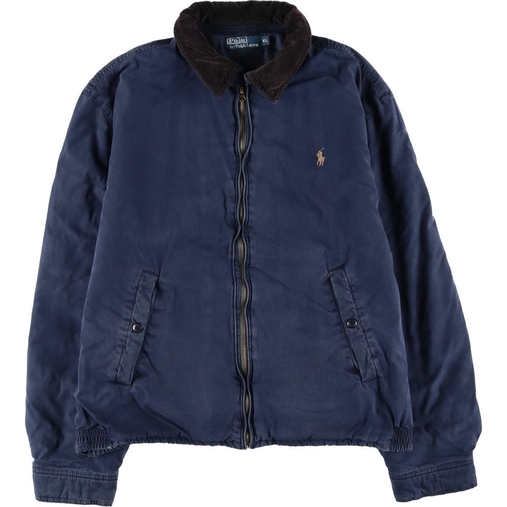 Ralph Lauren POLO by Ralph Lauren padded swing top sports jacket, men's size XL cotton navy blue type Vintage Second Hand