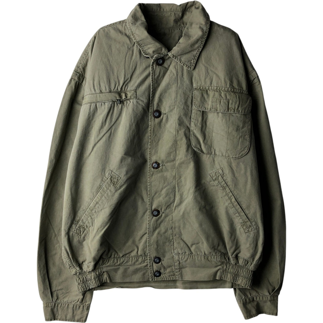 90'S Yves Saint Laurent JEANSWEAR cotton jacket, men's size L, vintage unclear Khaki type sage green Vintage Second Hand