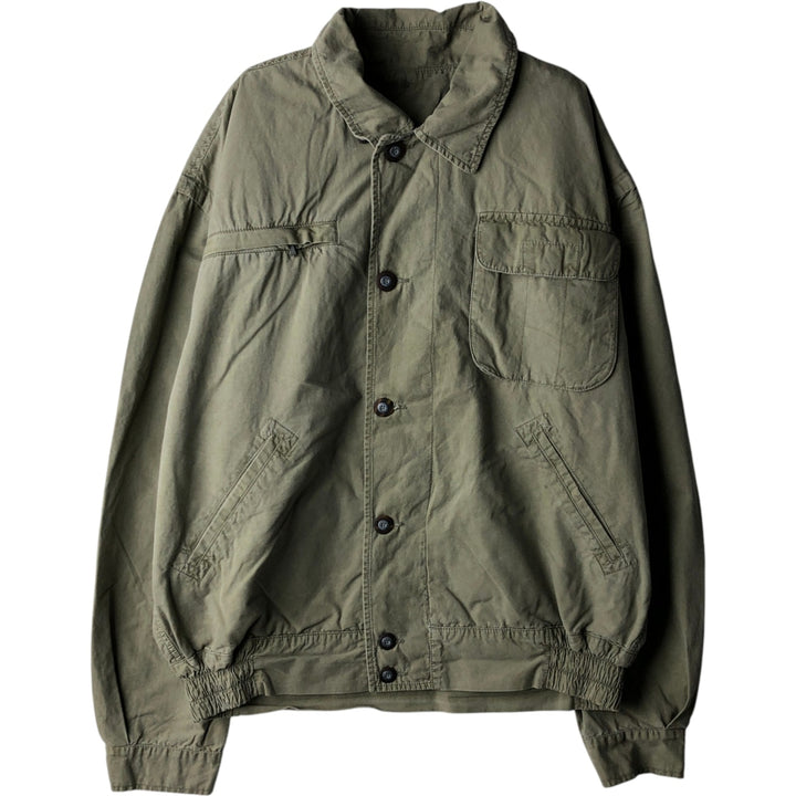 90'S Yves Saint Laurent JEANSWEAR cotton jacket, men's size L, vintage unclear Khaki type sage green Vintage Second Hand