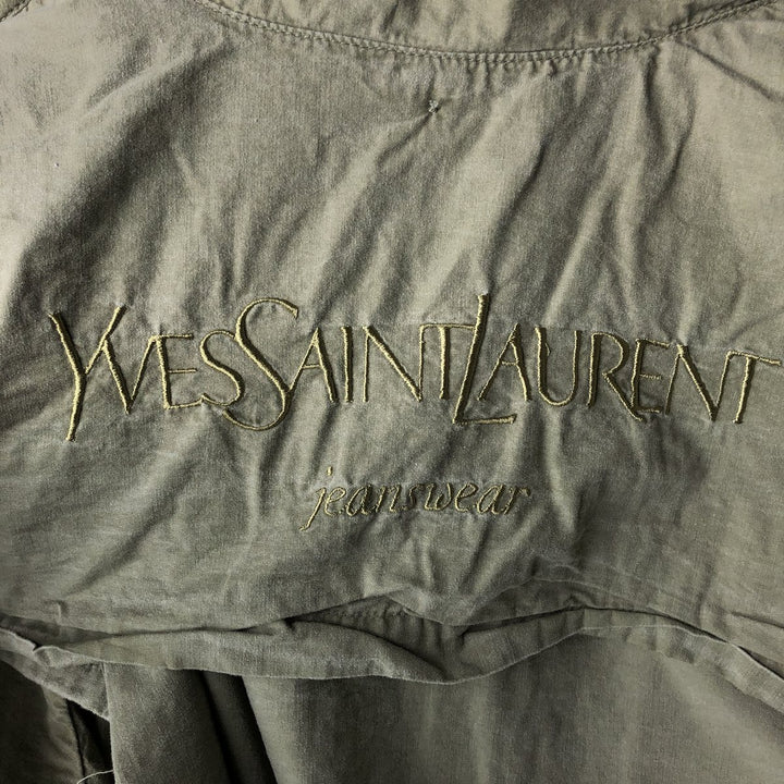 90'S Yves Saint Laurent JEANSWEAR cotton jacket, men's size L, vintage unclear Khaki type sage green Vintage Second Hand
