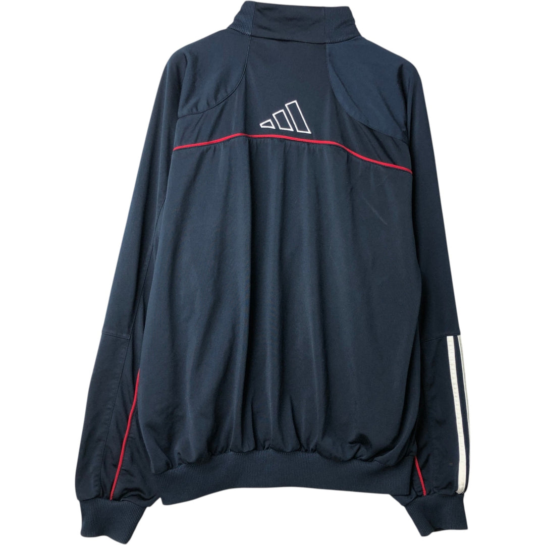 00'S adidas jersey track jacket, men's XL size polyester navy blue type Vintage Second Hand