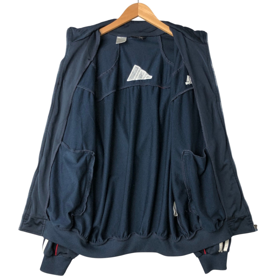 00'S adidas jersey track jacket, men's XL size polyester navy blue type Vintage Second Hand