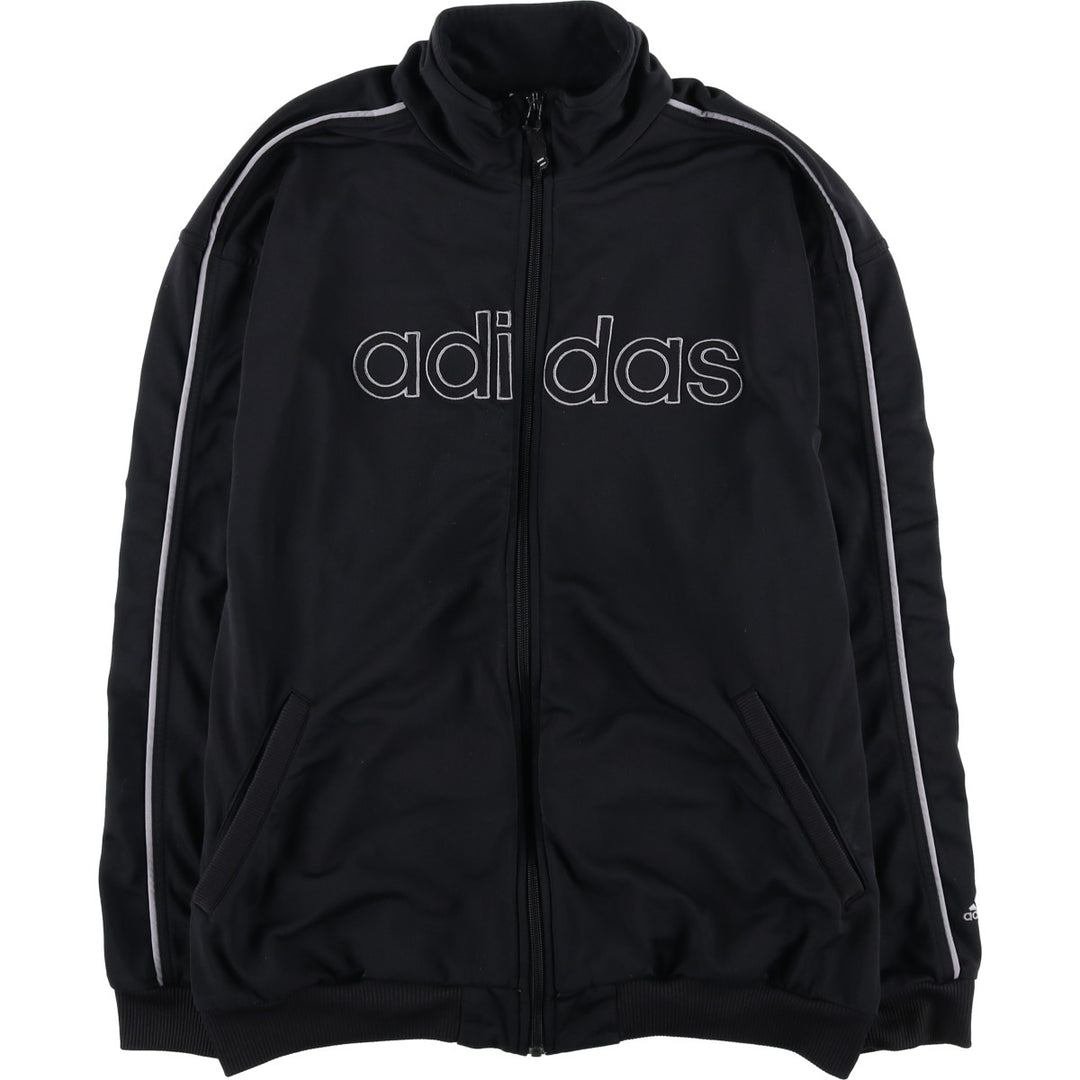 00'S adidas jersey track jacket, men's size L polyester black type Vintage Second Hand