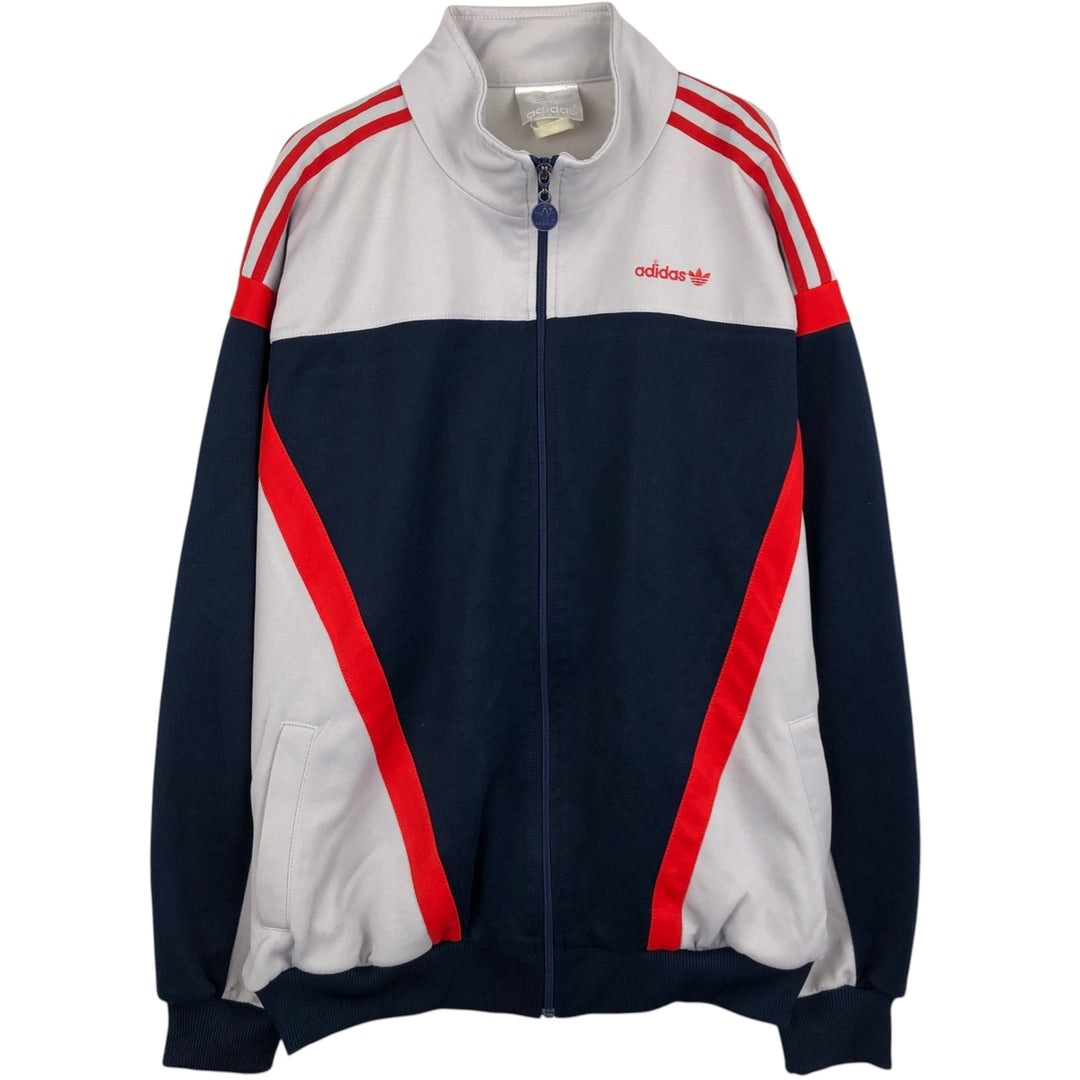 1980'S Adidas Trefoil Logo Jersey Track Jacket, Men's XL unclear gray type Vintage Second Hand