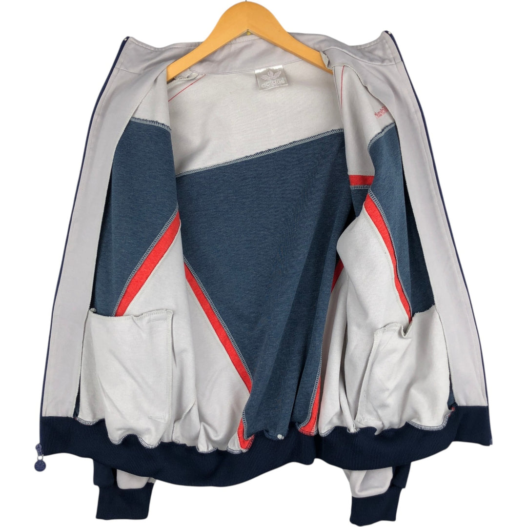 1980'S Adidas Trefoil Logo Jersey Track Jacket, Men's XL unclear gray type Vintage Second Hand