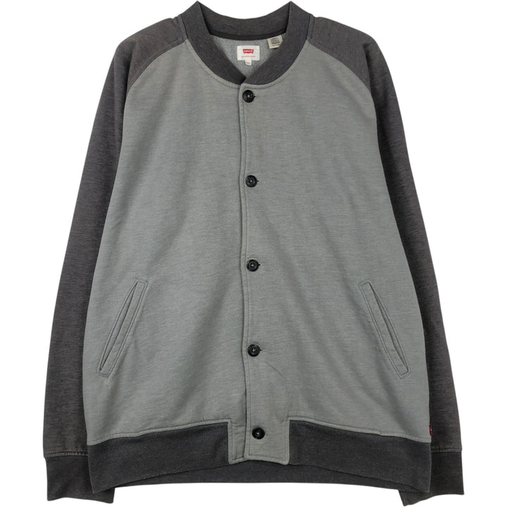 Levi's full-button two-tone sweatshirt, men's size XXL. cotton gray type Vintage Second Hand