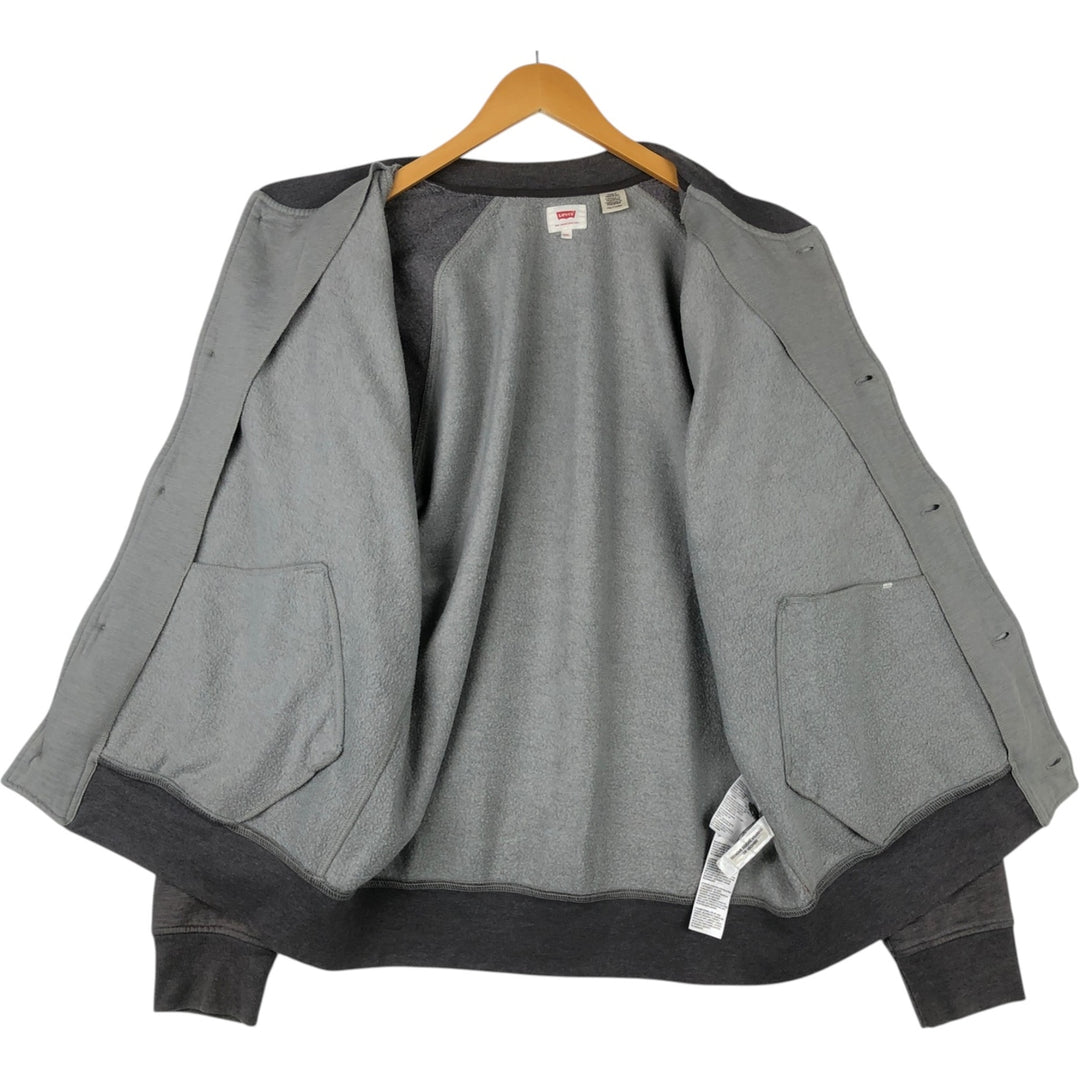 Levi's full-button two-tone sweatshirt, men's size XXL. cotton gray type Vintage Second Hand