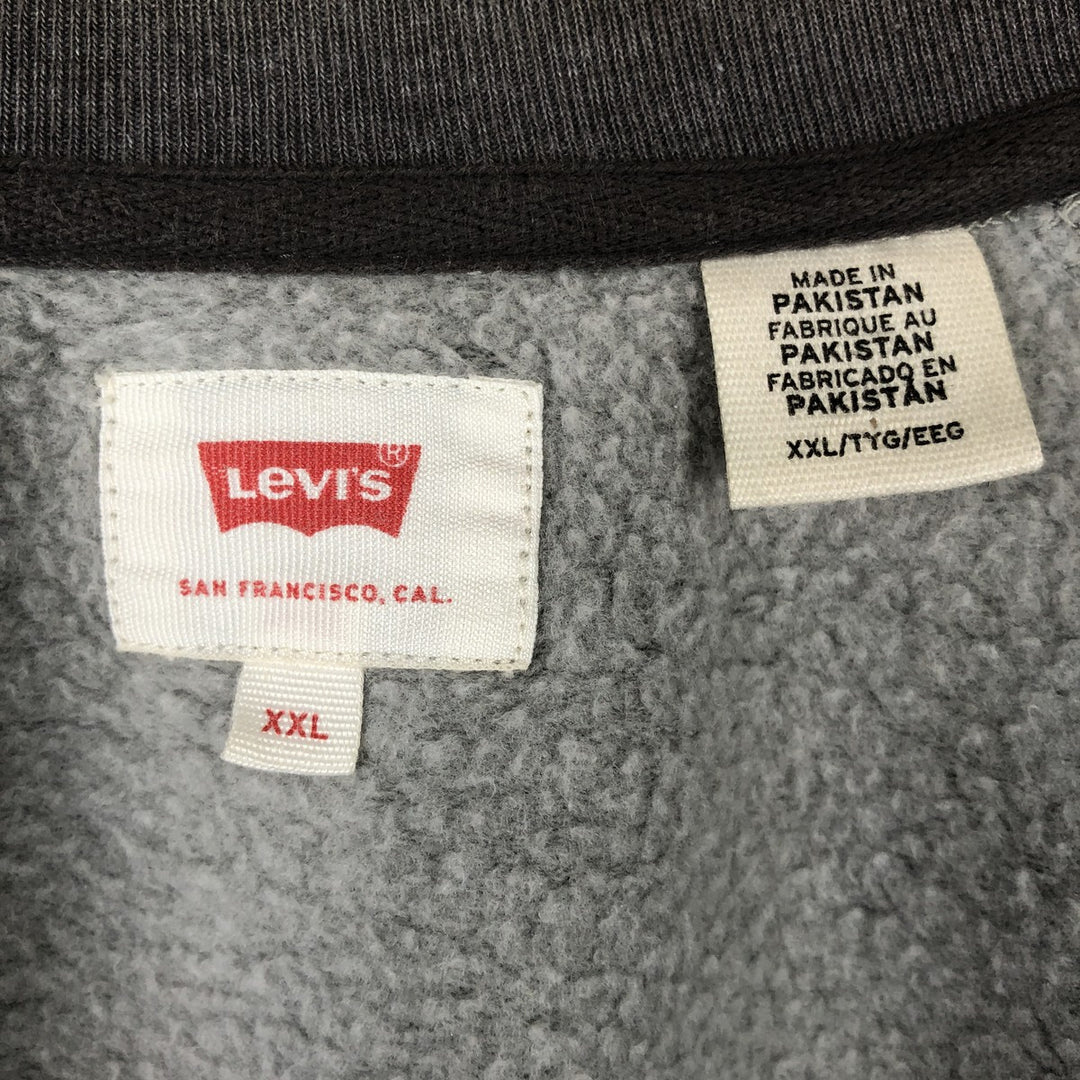 Levi's full-button two-tone sweatshirt, men's size XXL. cotton gray type Vintage Second Hand