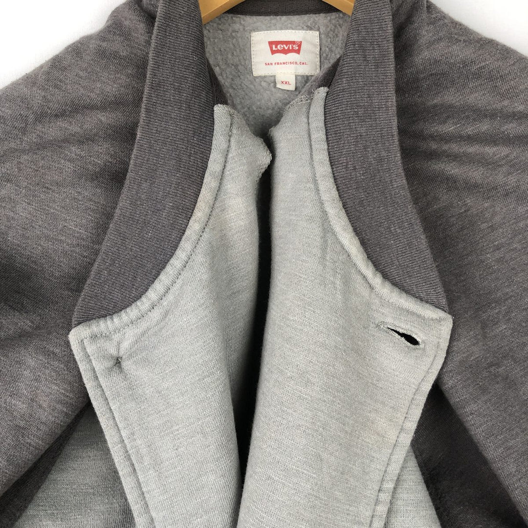 Levi's full-button two-tone sweatshirt, men's size XXL. cotton gray type Vintage Second Hand