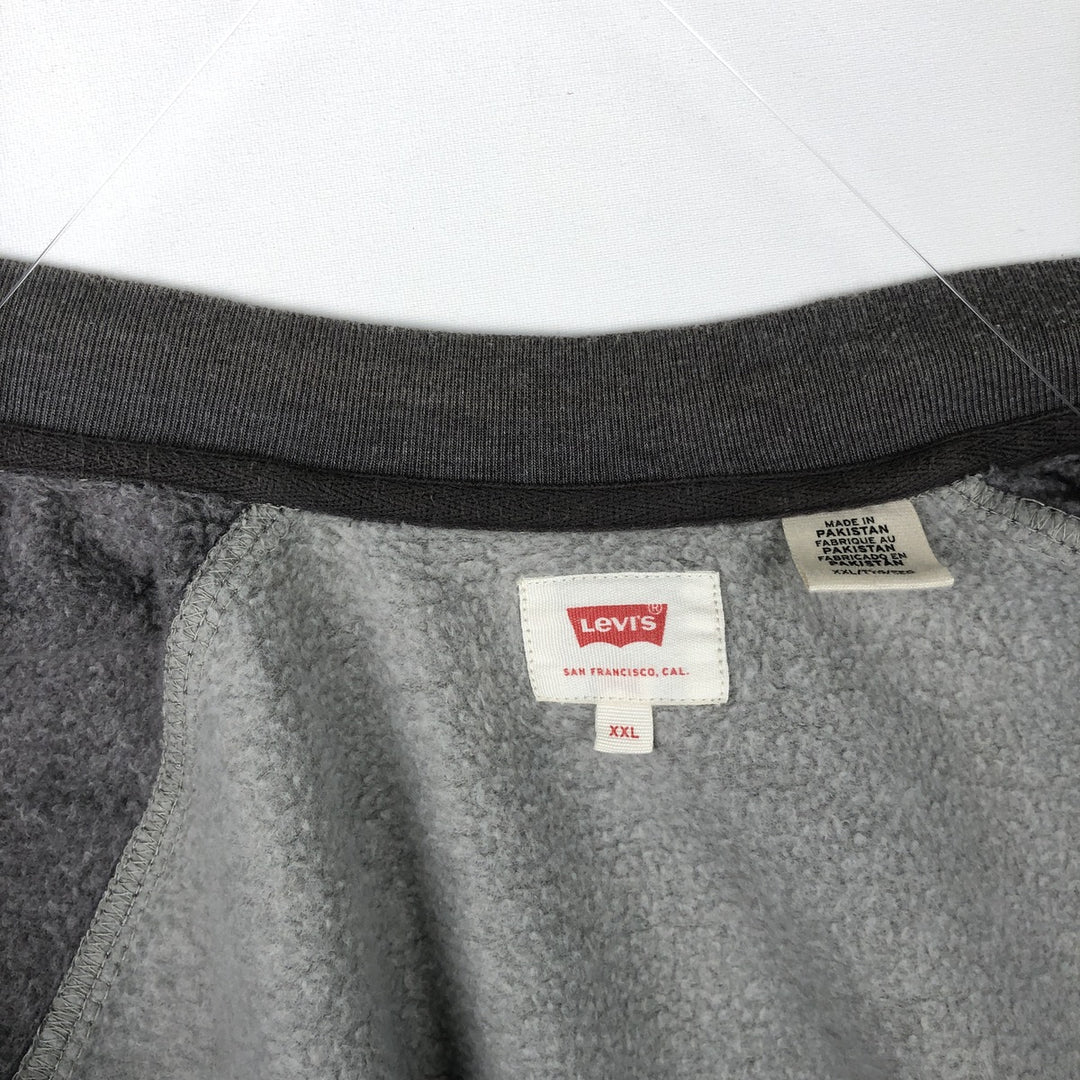 Levi's full-button two-tone sweatshirt, men's size XXL. cotton gray type Vintage Second Hand