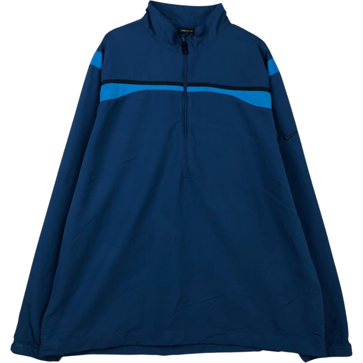 Nike Golf Half-Zip Nylon Pullover, Men's XL (Equivalent) polyester blue type Vintage Second Hand