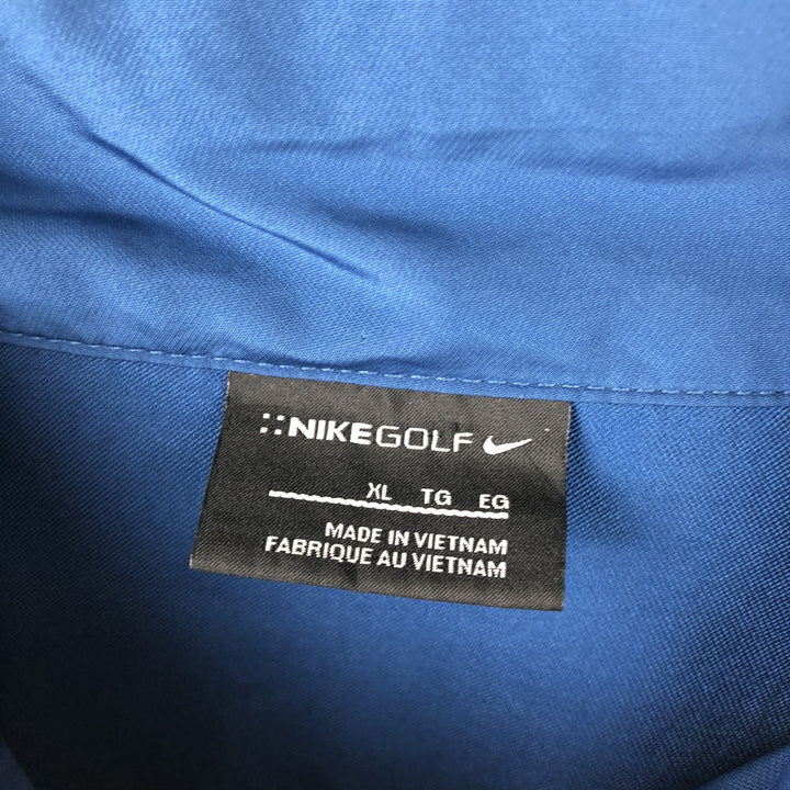 Nike Golf Half-Zip Nylon Pullover, Men's XL (Equivalent) polyester blue type Vintage Second Hand