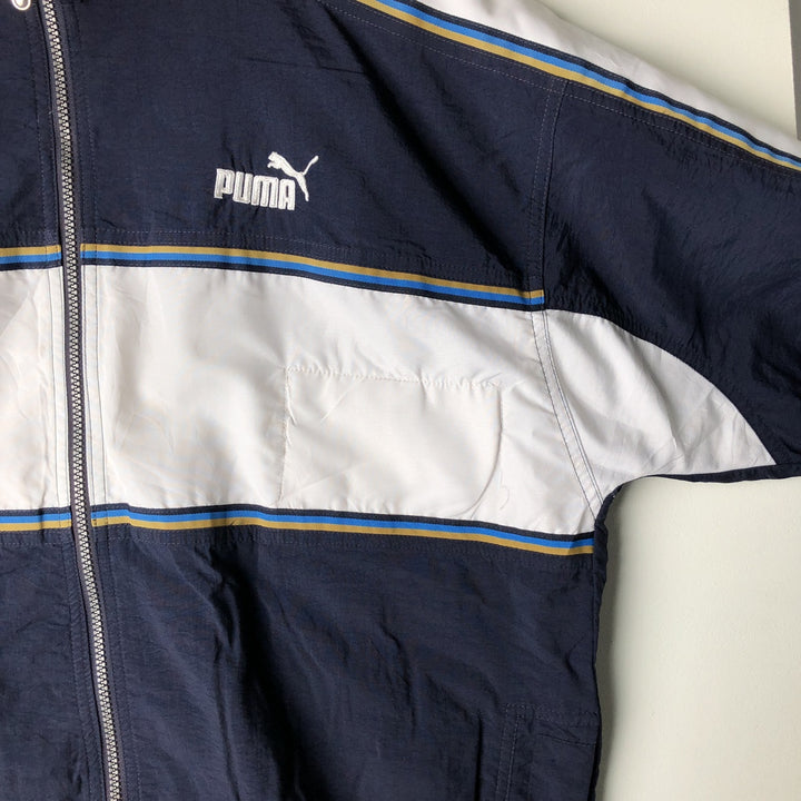 90'S Puma zip-up jacket, men's size L equivalent, vintage. unclear white type Vintage Second Hand