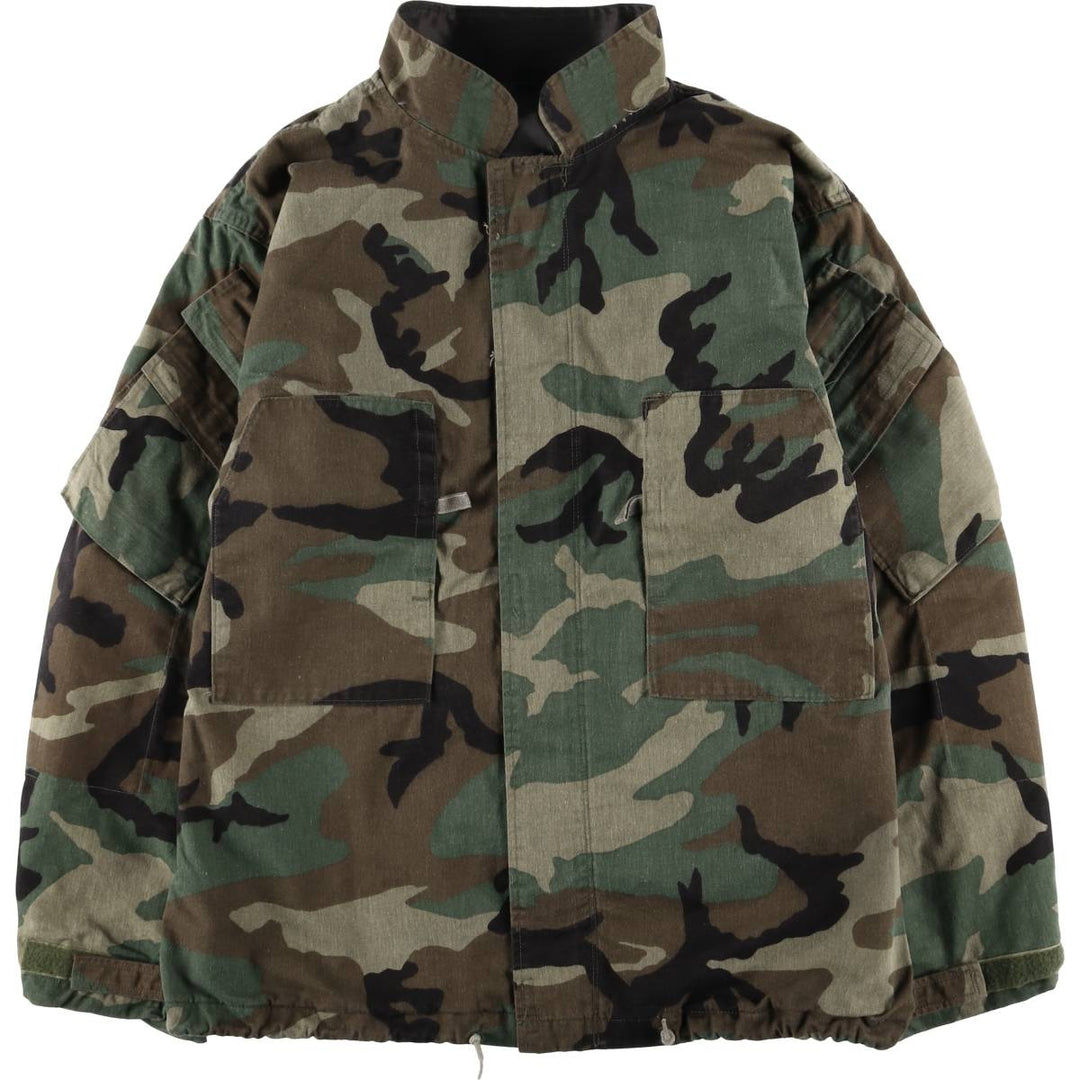 Authentic 1980'S US Military Camouflage Woodland Camo Chemical Protective Jacket, Made in USA, Medium unclear Khaki type Vintage Second Hand