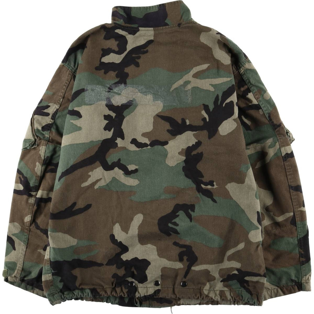 Authentic 1980'S US Military Camouflage Woodland Camo Chemical Protective Jacket, Made in USA, Medium unclear Khaki type Vintage Second Hand