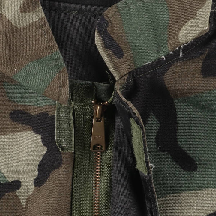 Authentic 1980'S US Military Camouflage Woodland Camo Chemical Protective Jacket, Made in USA, Medium unclear Khaki type Vintage Second Hand