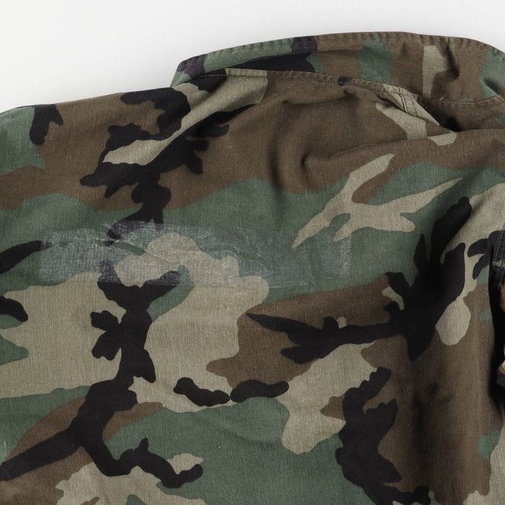 Authentic 1980'S US Military Camouflage Woodland Camo Chemical Protective Jacket, Made in USA, Medium unclear Khaki type Vintage Second Hand