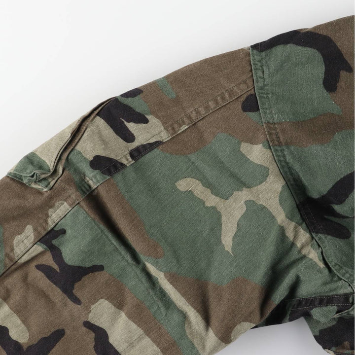 Authentic 1980'S US Military Camouflage Woodland Camo Chemical Protective Jacket, Made in USA, Medium unclear Khaki type Vintage Second Hand