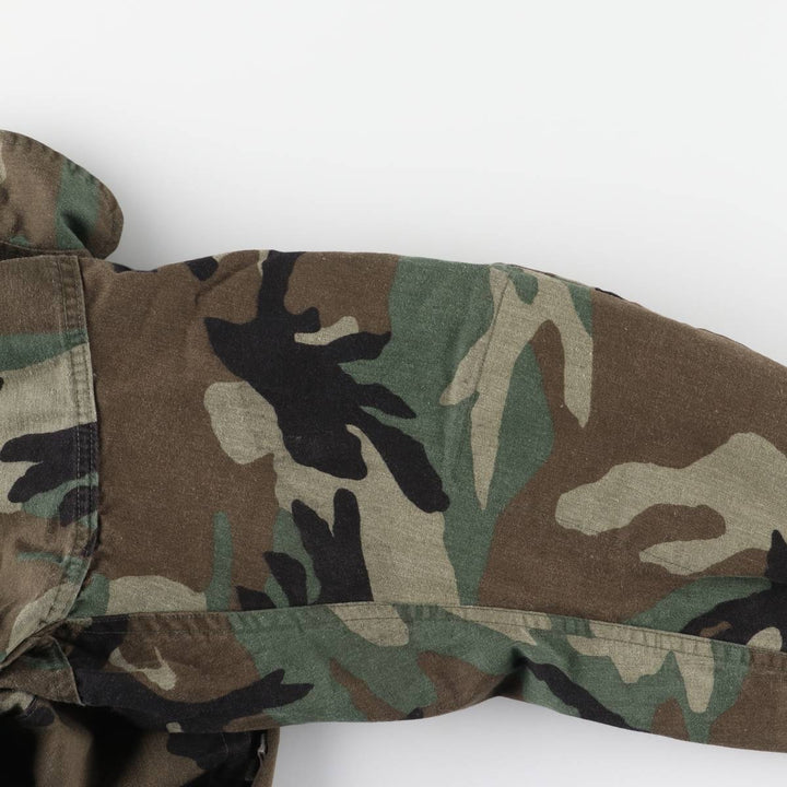 Authentic 1980'S US Military Camouflage Woodland Camo Chemical Protective Jacket, Made in USA, Medium unclear Khaki type Vintage Second Hand
