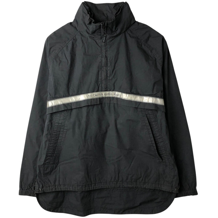 90'S Calvin Klein Jeans Half-Zip Anorak Parka, Men's Size L polyester black type Vintage Second Hand