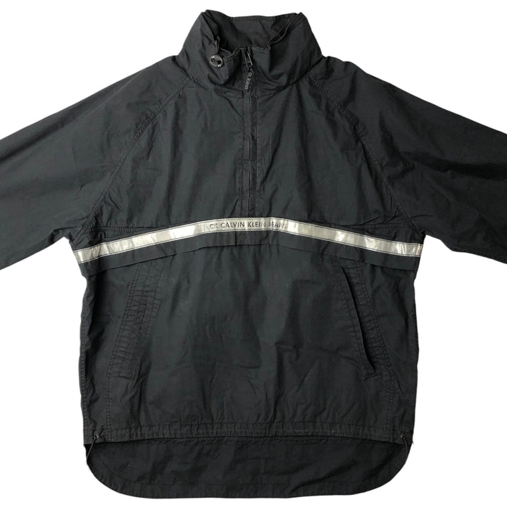 90'S Calvin Klein Jeans Half-Zip Anorak Parka, Men's Size L polyester black type Vintage Second Hand