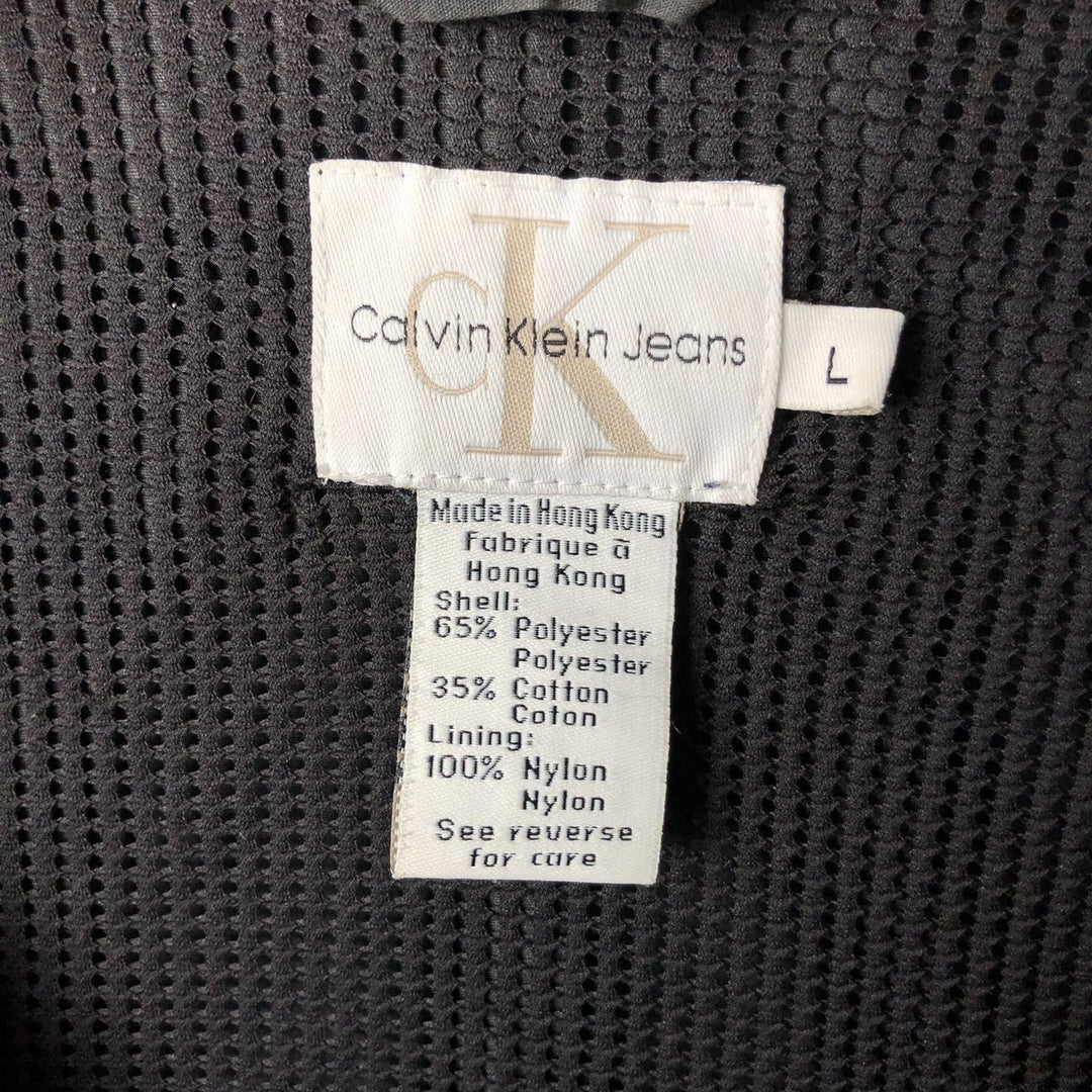 90'S Calvin Klein Jeans Half-Zip Anorak Parka, Men's Size L polyester black type Vintage Second Hand