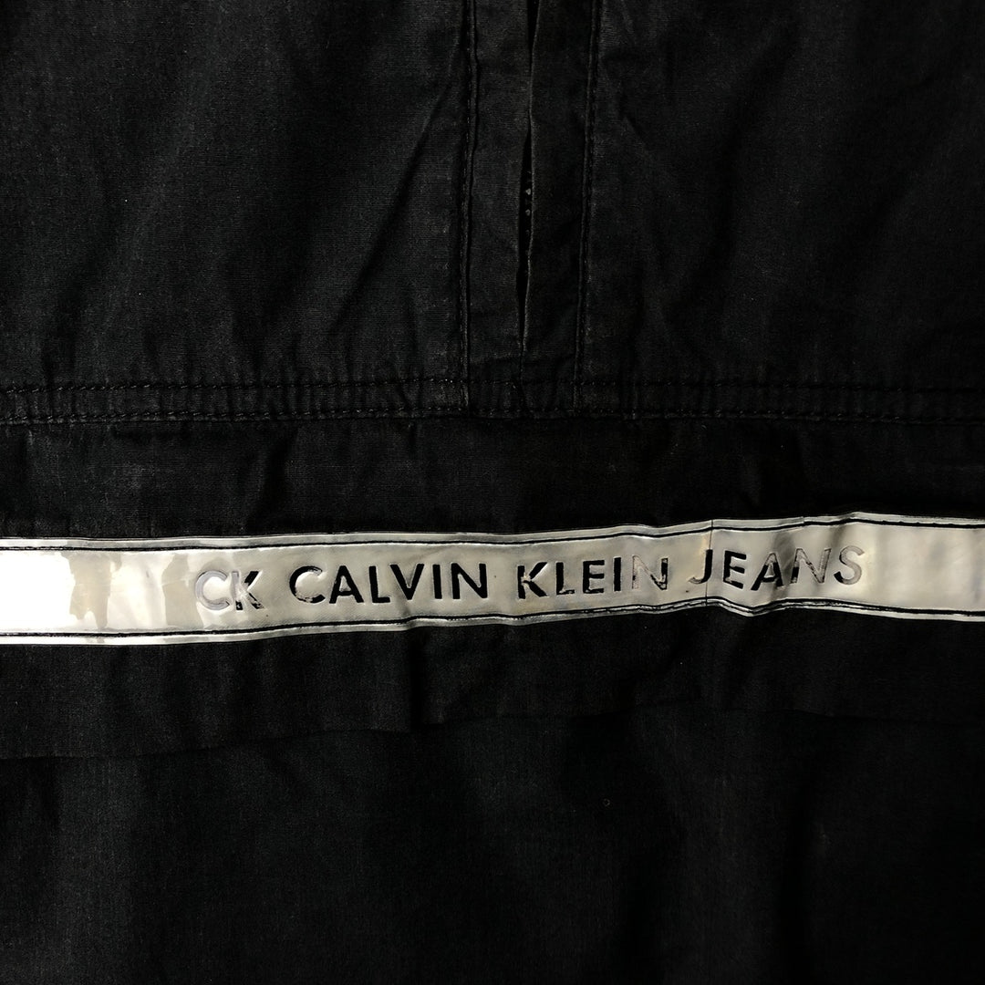 90'S Calvin Klein Jeans Half-Zip Anorak Parka, Men's Size L polyester black type Vintage Second Hand