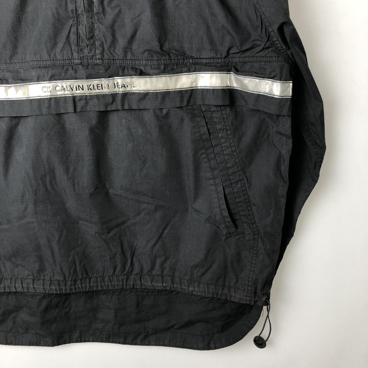 90'S Calvin Klein Jeans Half-Zip Anorak Parka, Men's Size L polyester black type Vintage Second Hand
