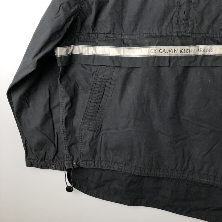 90'S Calvin Klein Jeans Half-Zip Anorak Parka, Men's Size L polyester black type Vintage Second Hand
