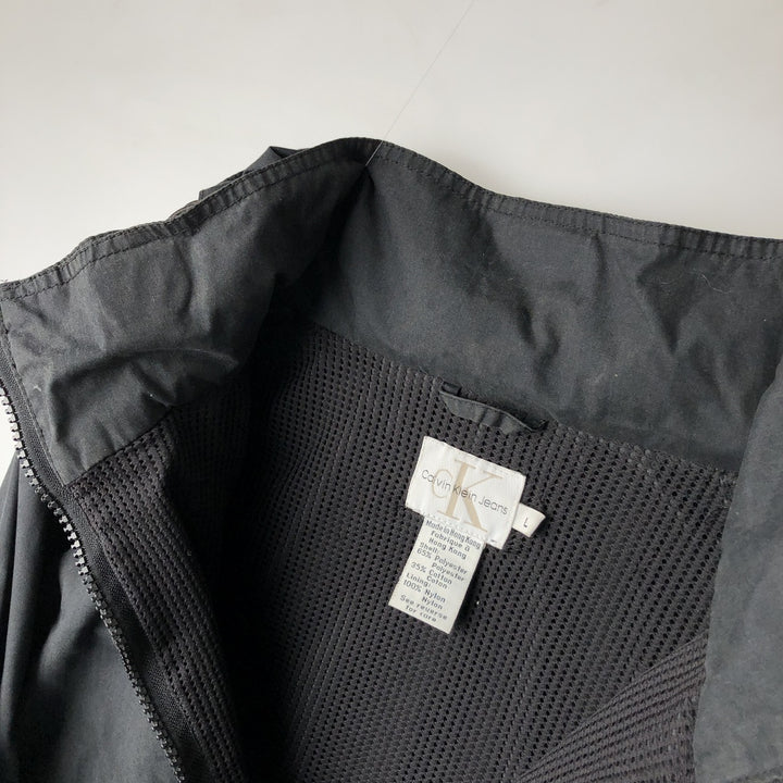 90'S Calvin Klein Jeans Half-Zip Anorak Parka, Men's Size L polyester black type Vintage Second Hand