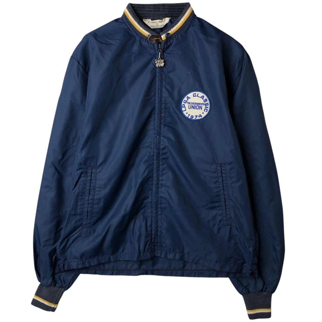 Vintage 1970'S West Wind windbreaker, men's size L unclear navy blue type Vintage Second Hand