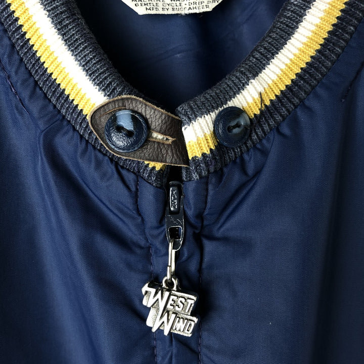 Vintage 1970'S West Wind windbreaker, men's size L unclear navy blue type Vintage Second Hand