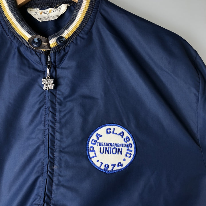Vintage 1970'S West Wind windbreaker, men's size L unclear navy blue type Vintage Second Hand