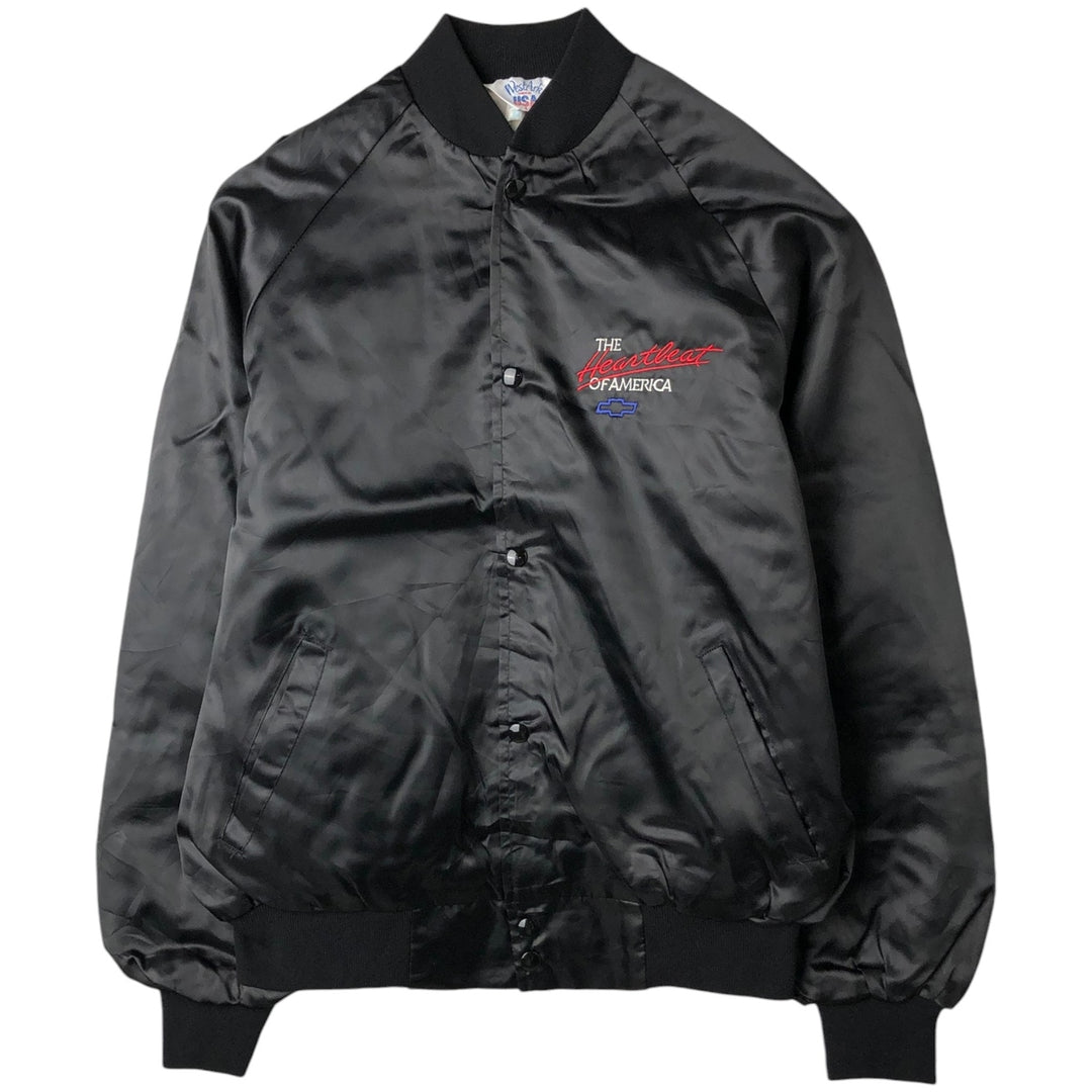 Vintage 80s-90'S West Ark Nylon Varsity Jacket, Award Jacket, Made in USA, Men's Size L Nylon black type Vintage Second Hand