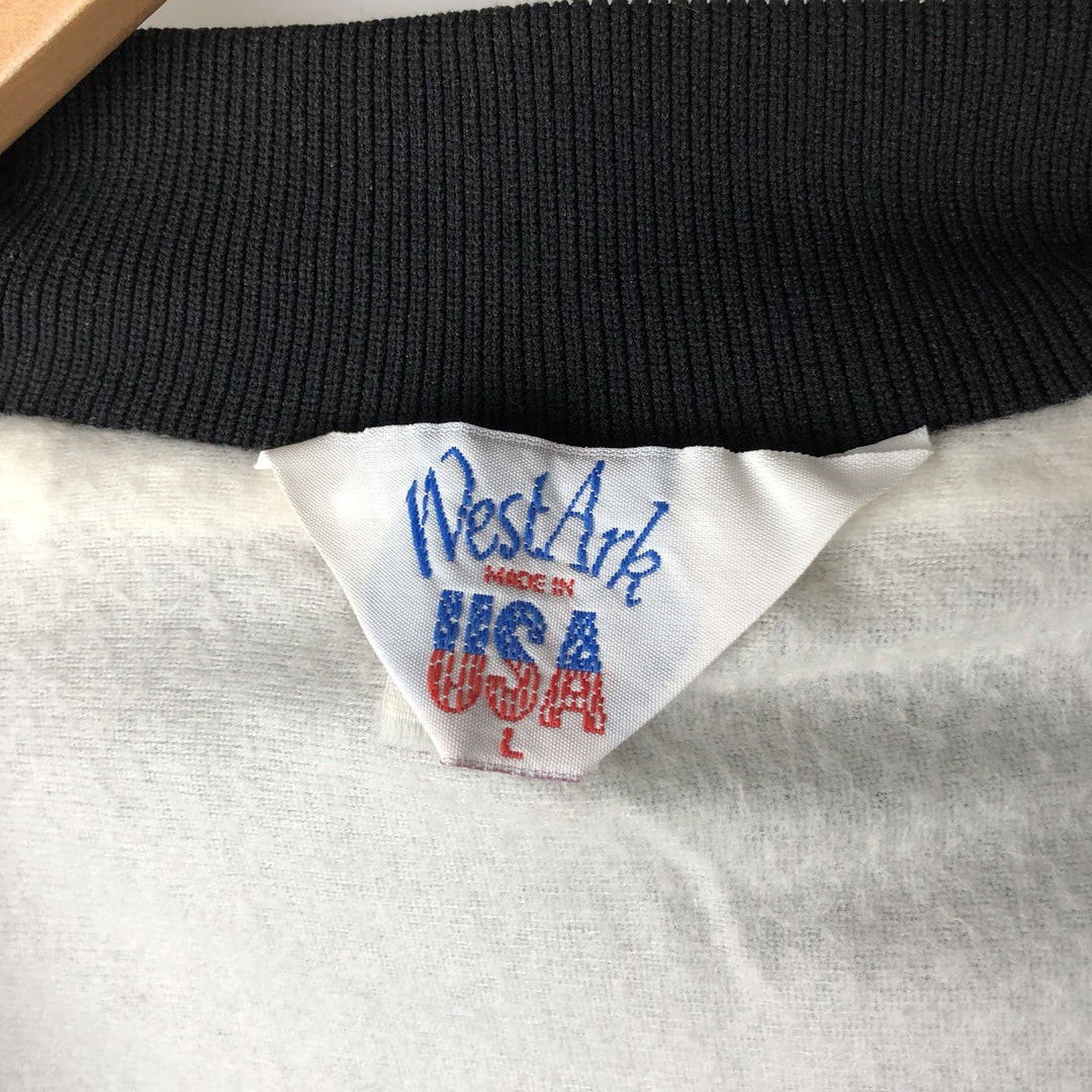 Vintage 80s-90'S West Ark Nylon Varsity Jacket, Award Jacket, Made in USA, Men's Size L Nylon black type Vintage Second Hand