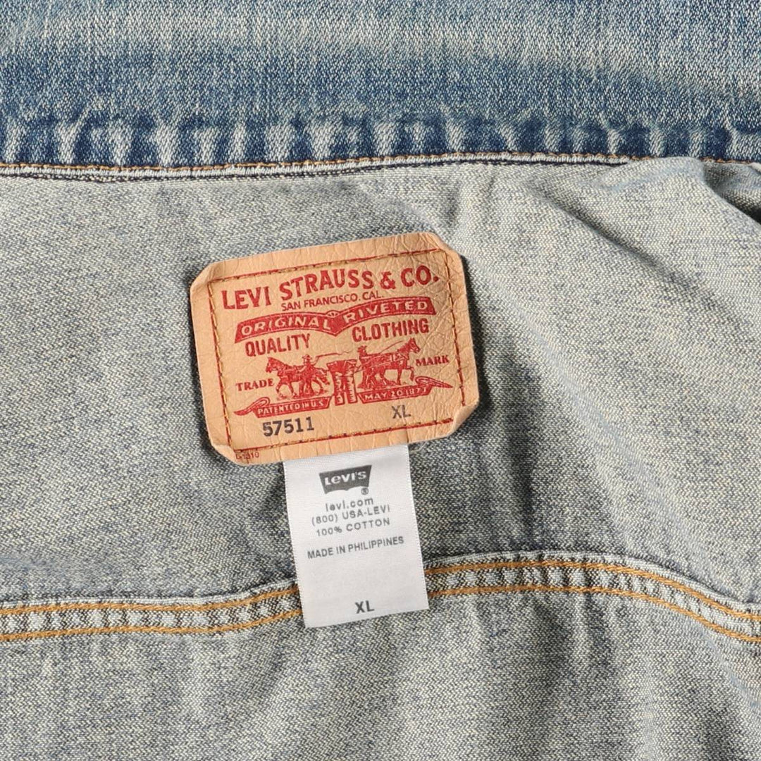 2000'S Levi's 57511 denim jacket, men's size XL cotton blue type Vintage Second Hand