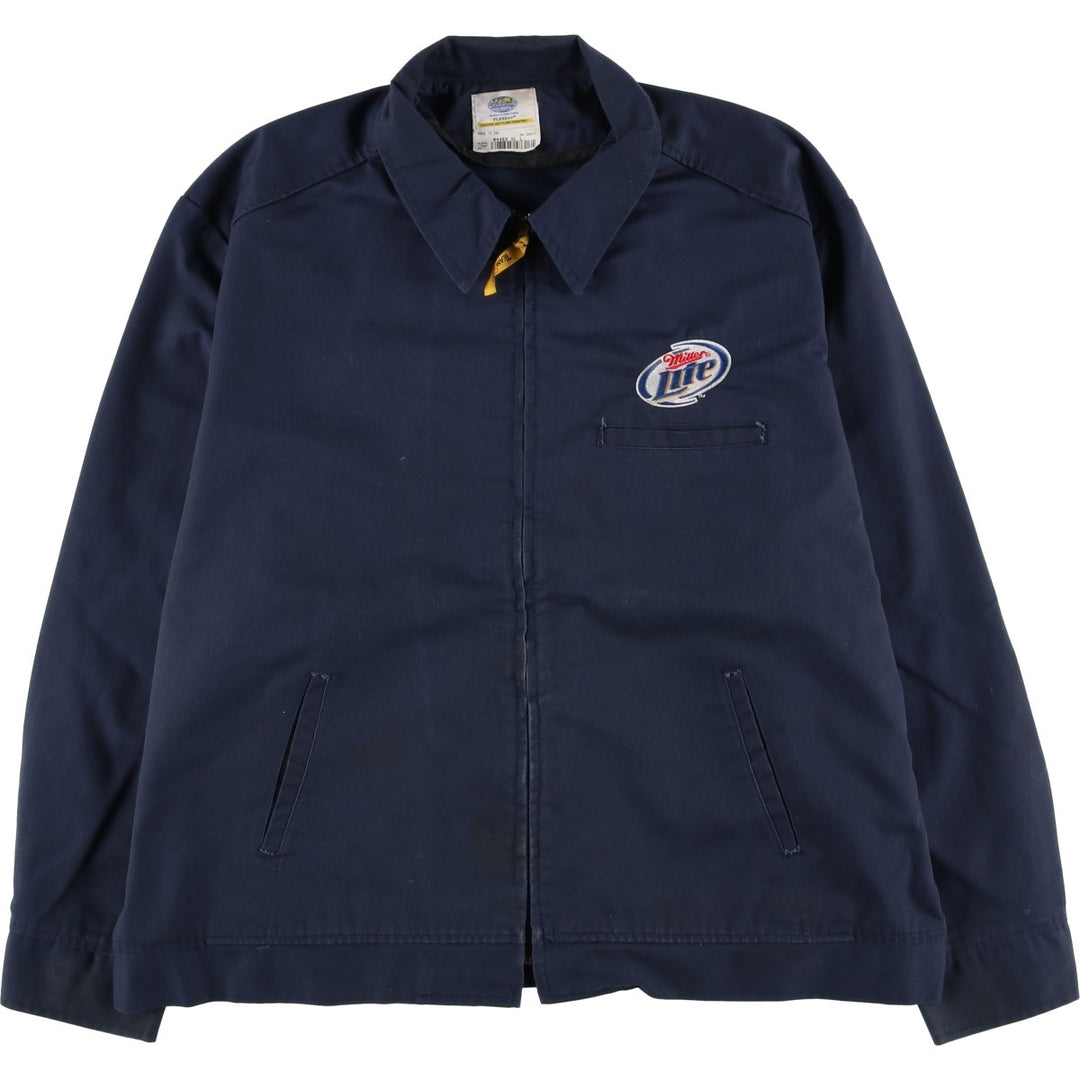 1980'S Riverside Miller Work Jacket, Made in USA, Men's XL equivalent, Vintage polyester navy blue type Vintage Second Hand