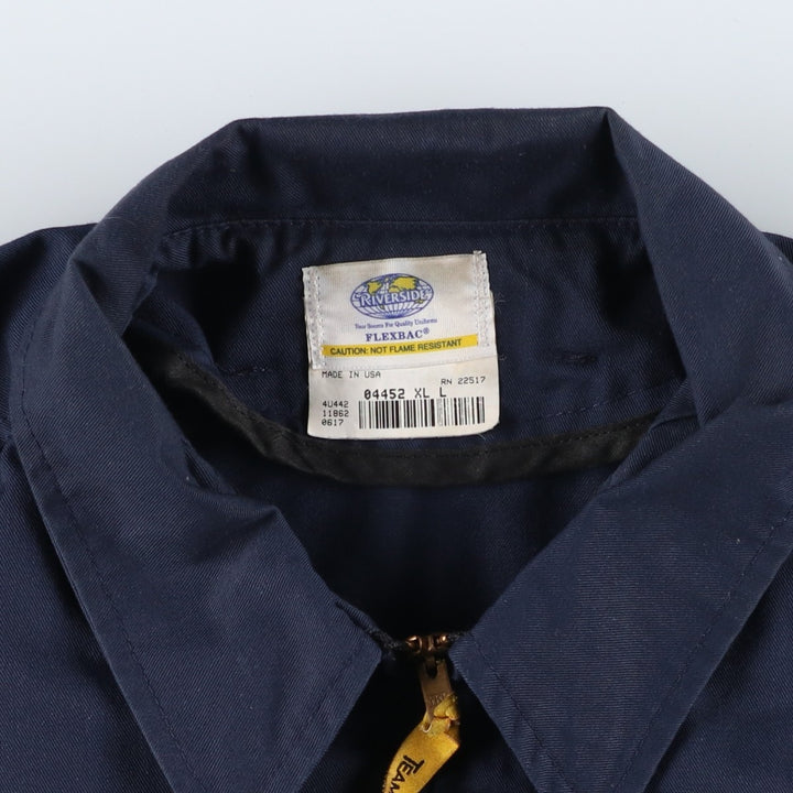 1980'S Riverside Miller Work Jacket, Made in USA, Men's XL equivalent, Vintage polyester navy blue type Vintage Second Hand