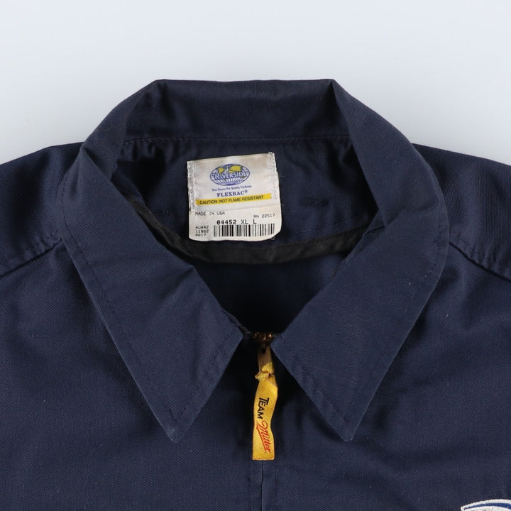 1980'S Riverside Miller Work Jacket, Made in USA, Men's XL equivalent, Vintage polyester navy blue type Vintage Second Hand