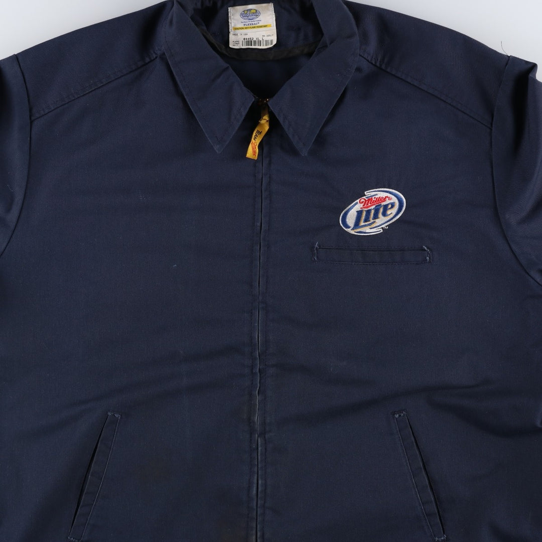 1980'S Riverside Miller Work Jacket, Made in USA, Men's XL equivalent, Vintage polyester navy blue type Vintage Second Hand