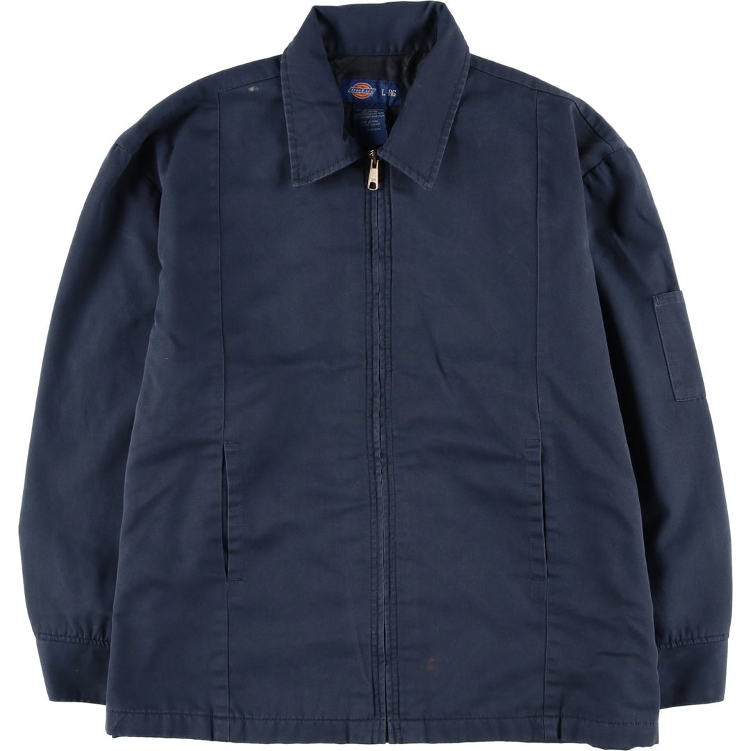 Dickies padded work jacket, men's size L polyester navy blue type Vintage Second Hand