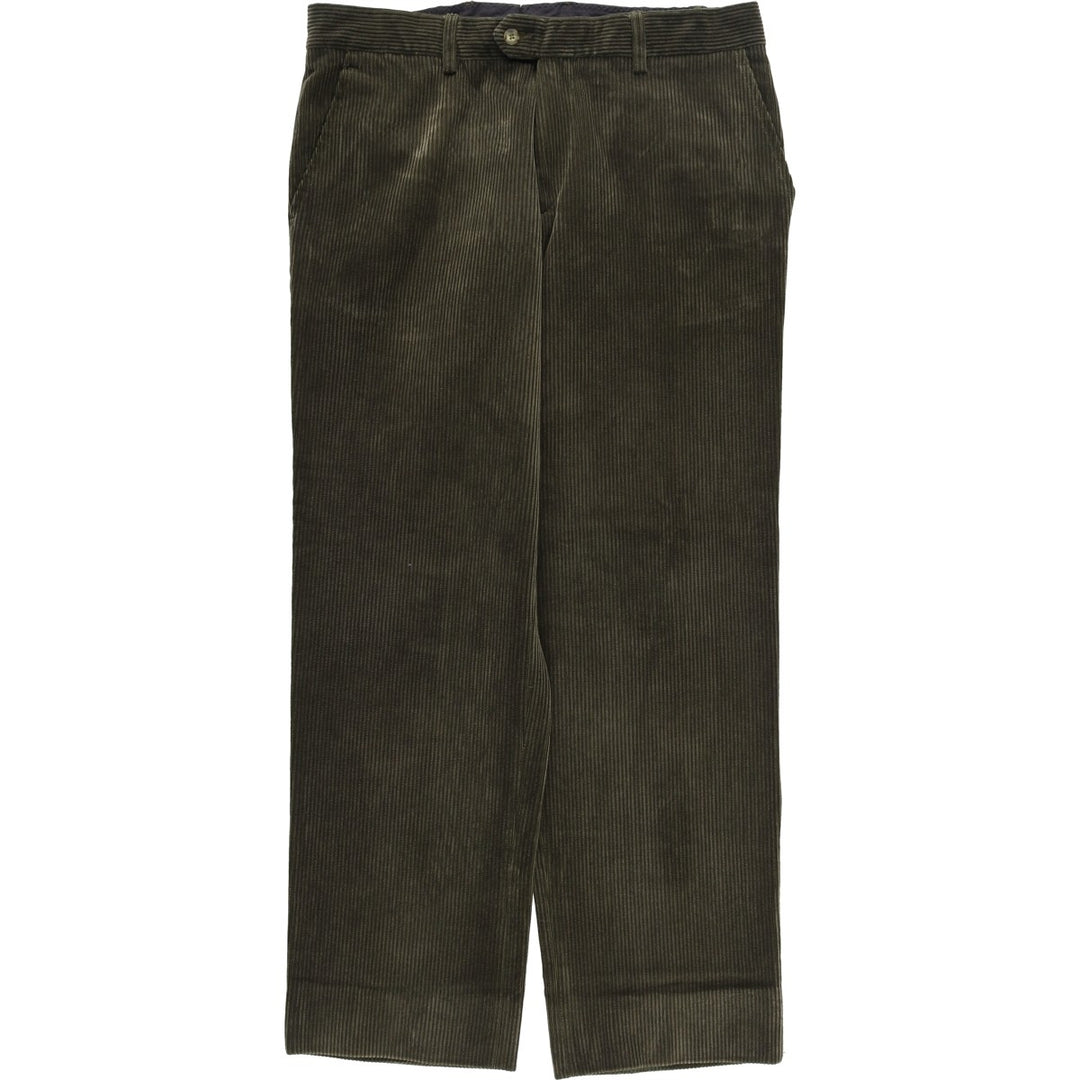 Vittorio Lorini Corduroy Pants, Made in Italy, Men's Size W36 (approx.) cotton Khaki type Vintage Second Hand